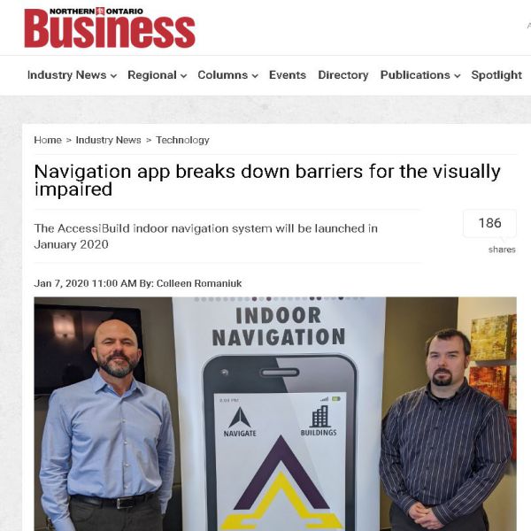 Northern Ontario Business Article Image - Navigation App Breaks Down Barriers for the Visually Impaired